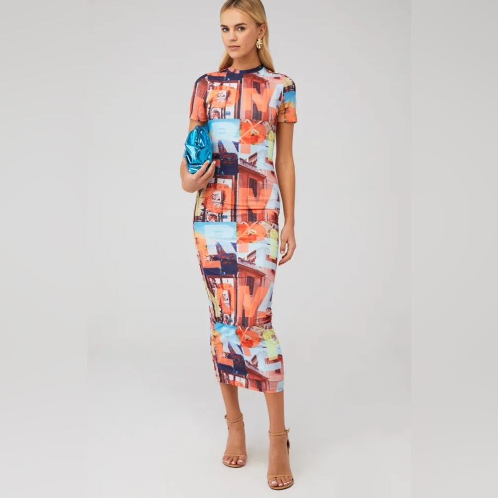Peppermayo Into the City Mesh Maxi Dress